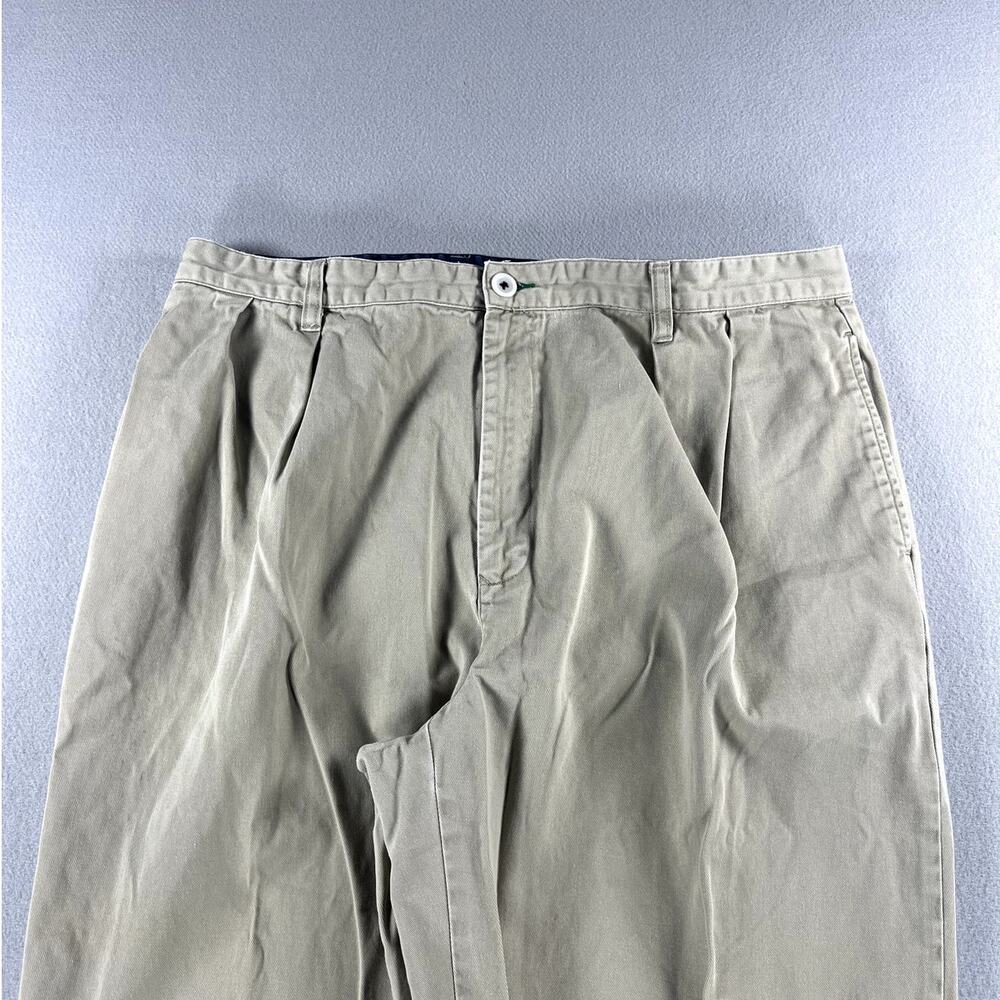 Vintage 90s Tommy Hilfiger Double Pleated Beige Pants Mens Size 40x32 (40x31) - Picture 2 of 13